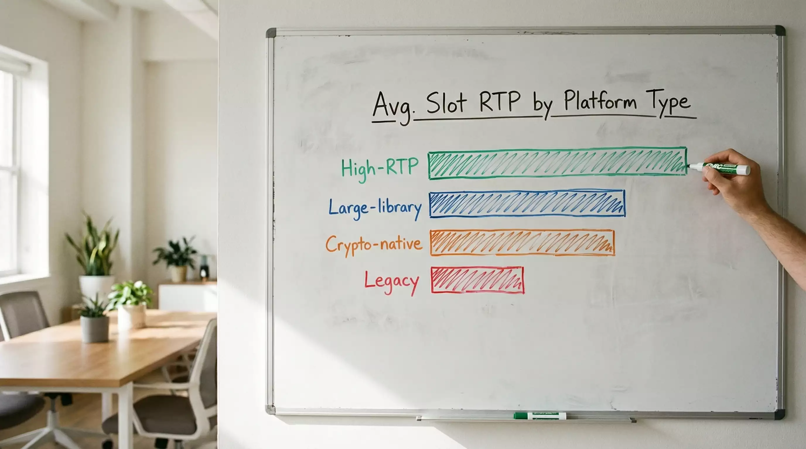 Slot RTP at sweepstakes casinos — comparison chart showing return-to-player ranges across platform types