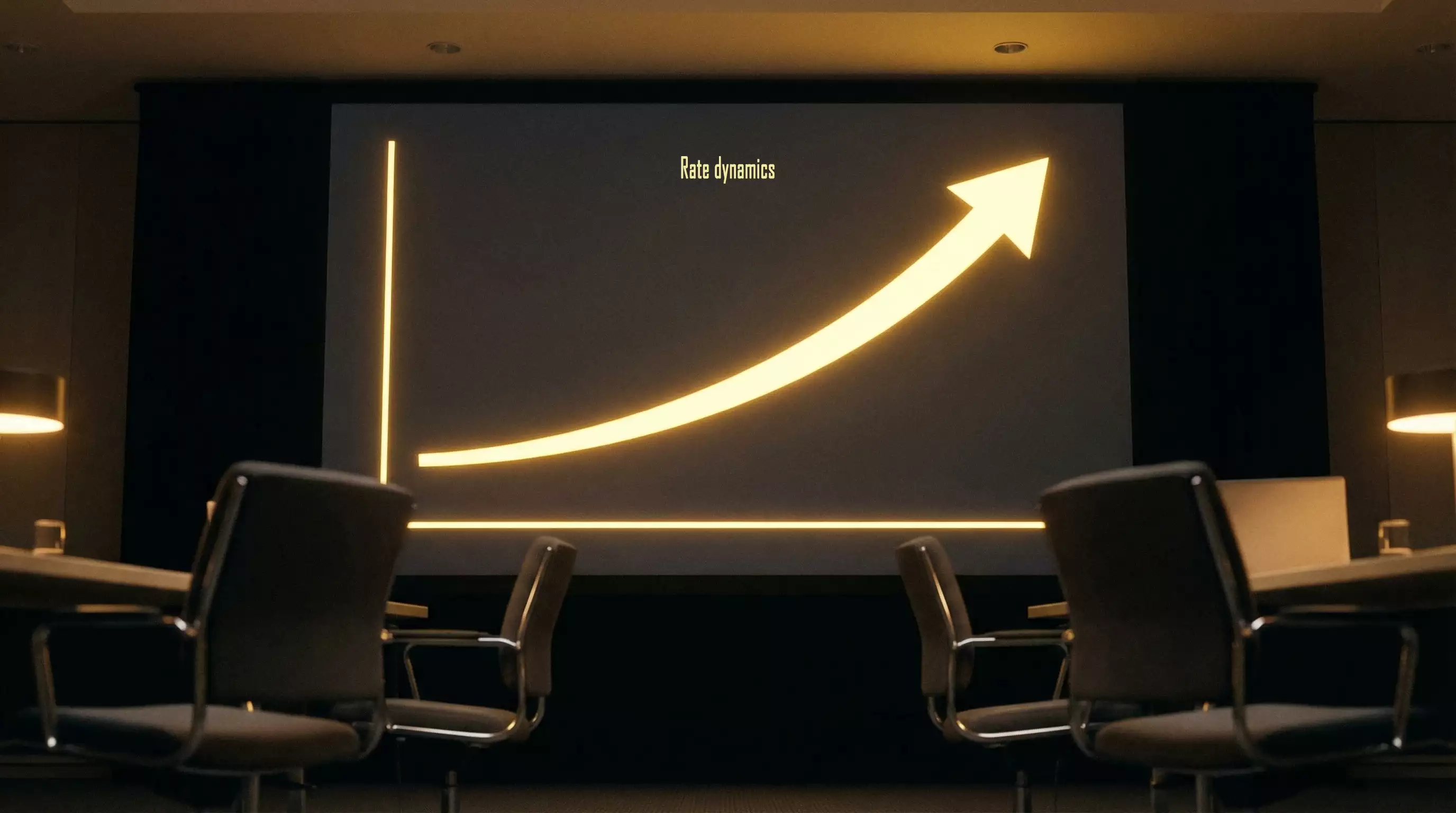 Upward-trending growth chart on a presentation screen representing the sweepstakes casino market size in 2026